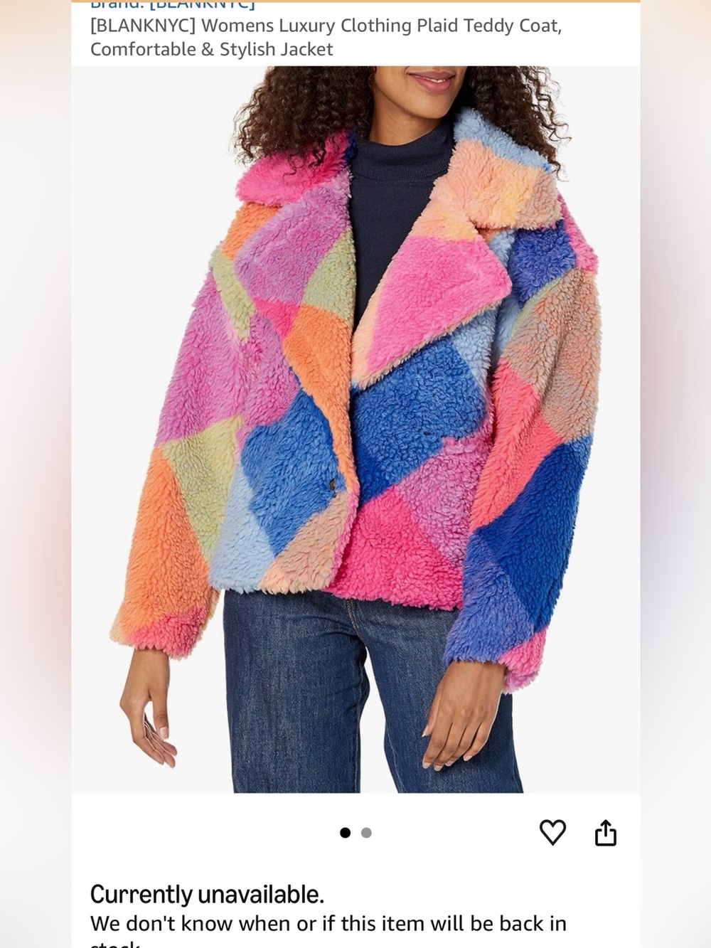 RARE BlankNyc/Anthro Multicolored Teddy coat.
**Please read description details*